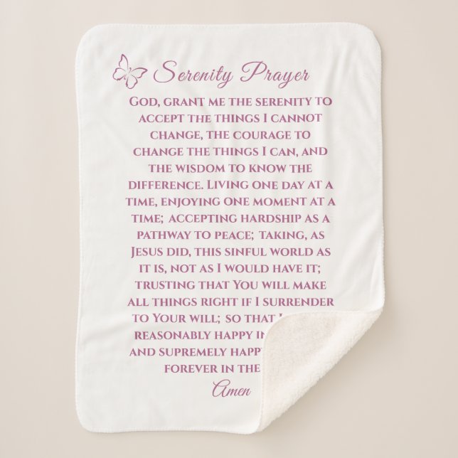Cobertor Sherpa Versão do cheio Serenity Prayer Blanket (Frente)