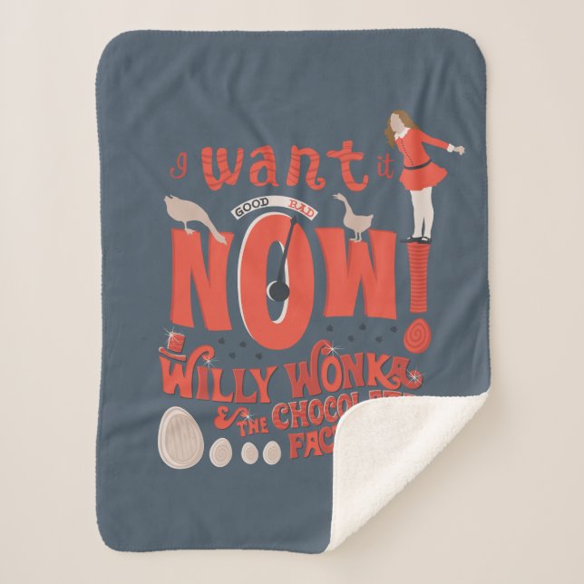 Cobertor Sherpa Veruca Salt - Eu Quero Agora! (Frente)