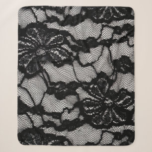 Cobertor Sherpa Vestidos preto e branco abstrato como fundo