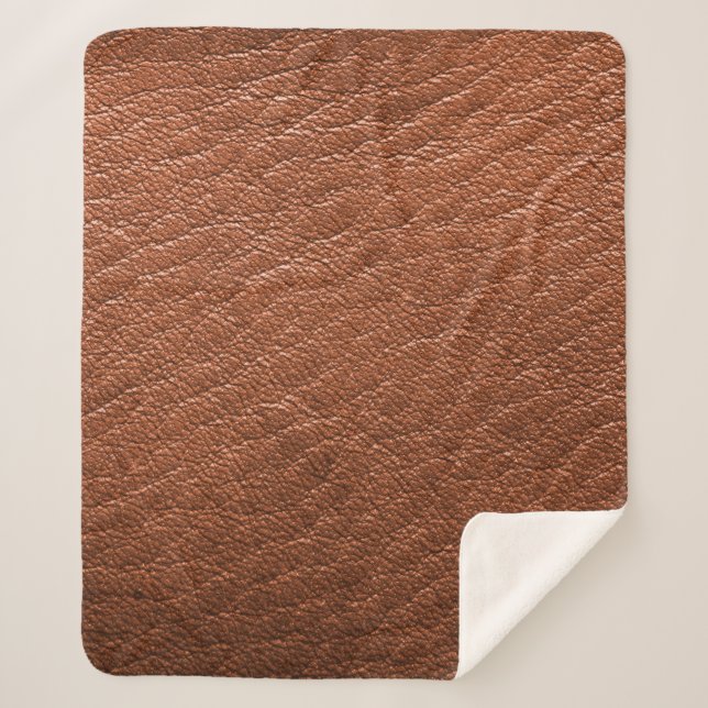 Cobertor Sherpa Vestuário de estrutura castanha de couro (Frente)