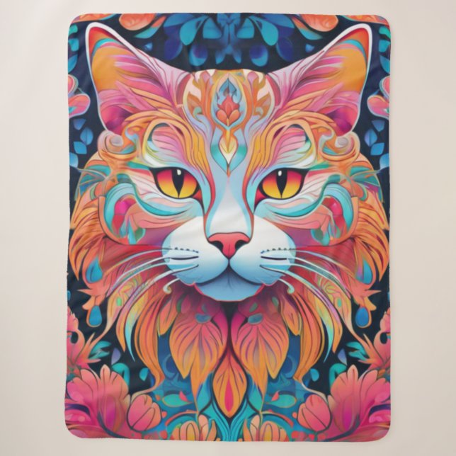 Cobertor Sherpa Vetor Cat Sherpa Blanket (Frente)