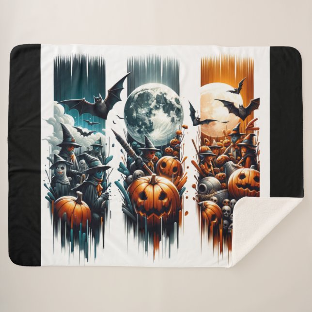 Cobertor Sherpa Véu de outubro - Três Noites, Três Sombras (Frente (Horizontal))