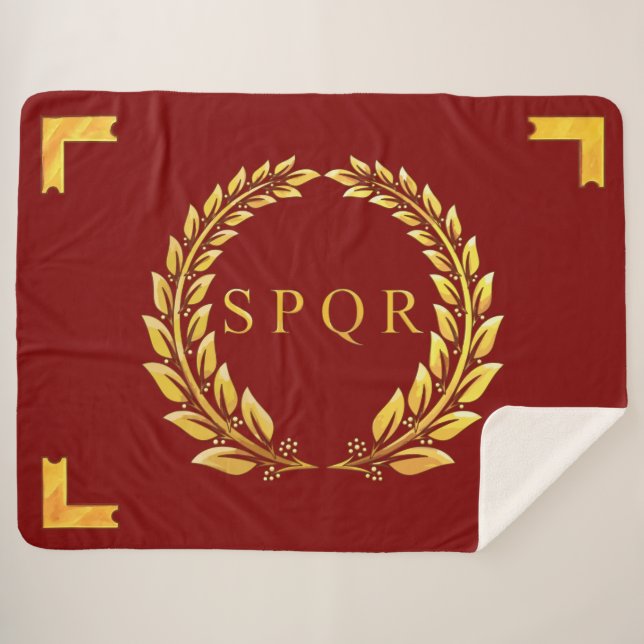 Cobertor Sherpa Vexilla SPQR (Frente (Horizontal))