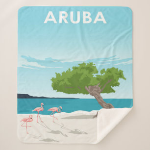 Cobertor Sherpa Viagem Flamingo  Família Flamingo
