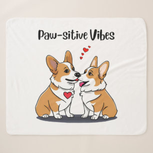 Cobertor Sherpa Vibes Corgis Apaixonados