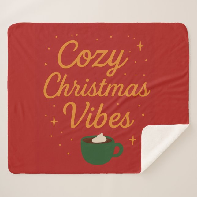 Cobertor Sherpa Vibrações Aconchegantes de Natal (Frente (Horizontal))