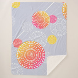 Cobertor Sherpa Vibrante Amarelo Amarelo Aleatório Mandala