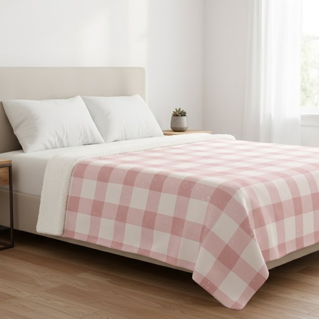Cobertor Sherpa Vichy checkered blanket. (Criador carregado)