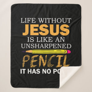 Cobertor Sherpa Vida sem Jesus Engraçado Fé Religiosa Cristã
