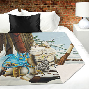 Cobertor Sherpa Viking Cat e Blue Dragon