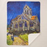 Cobertor Sherpa Vincent van Gogh - A Igreja em Auvers<br><div class="desc">Igreja de Auvers / l'Eglise à Auvers-sur-oise de Vincent Van Gogh em 1890</div>