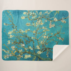 Cobertor Sherpa Vincent Van Gogh Blossoming Almond Tree Arte Flora