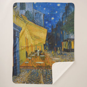 Cobertor Sherpa Vincent van Gogh - Cafe Terrace à Noite