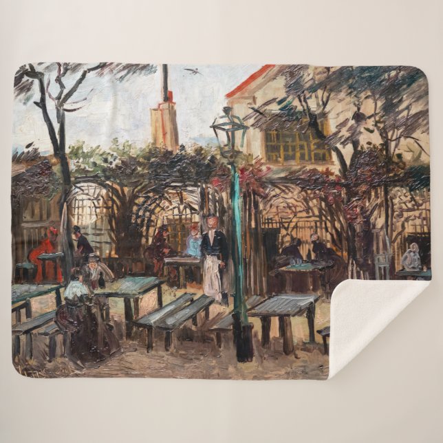 Cobertor Sherpa Vincent Van Gogh - La Guinguette em Montmartre (Frente (Horizontal))