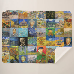 Cobertor Sherpa Vincent van Gogh - Masterworks Mosaic Patchwork