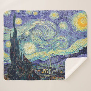 Cobertor Sherpa Vincent Van Gogh Na Noite Estrelada