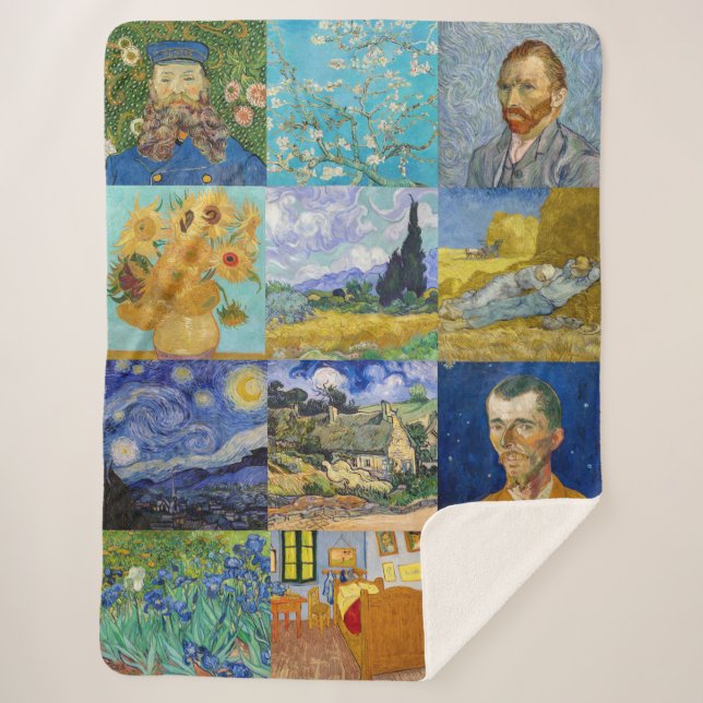 Cobertor Sherpa Vincent Van Gogh - Obras-primas (Frente)