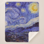 Cobertor Sherpa Vincent Van Gogh Starry Night Vintage Fine Art<br><div class="desc">Vincent van Gogh Starry Night Fine Art Painting Starry Night Starry Night é uma pintura do artista poste-impressionista holandês Vincent van Gogh. O céu azul à noite está cheio de nuvens, estrelas e uma lua crescente brilhante. A Noite Estrelada é a única noturna na série de visões da janela do...</div>