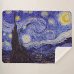 Cobertor Sherpa Vincent Van Gogh Starry Night Vintage Fine Art<br><div class="desc">Vincent van Gogh Starry Night Fine Art Painting Starry Night Starry Night é uma pintura do artista poste-impressionista holandês Vincent van Gogh. O céu azul à noite está cheio de nuvens, estrelas e uma lua crescente brilhante. A Noite Estrelada é a única noturna na série de visões da janela do...</div>