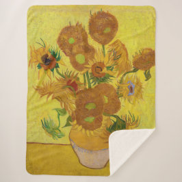 Cobertor Sherpa Vincent van Gogh - Vase com Quinze Girassóis