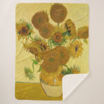 Cobertor Sherpa Vincent van Gogh - Vase com Quinze Girassóis<br><div class="desc">Vase com Quinze Girassóis / Vase avec quinze Tornesols - Vincent Van Gogh,  agosto de 1888 - Girassóis versão 1888 (F454)</div>