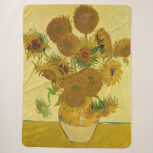 Cobertor Sherpa Vincent van Gogh - Vaso com Quinze Girassóis