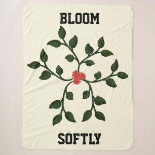 Cobertor Sherpa Vinha Floral Minimalista Design Botânico Elegant