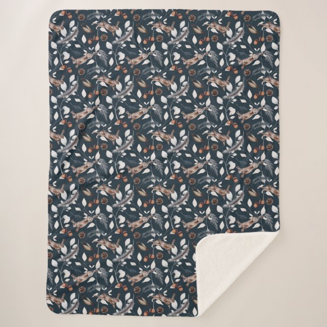 Cobertor Sherpa Vinhas de Sebes Coelhos Saltitantes (Frente)