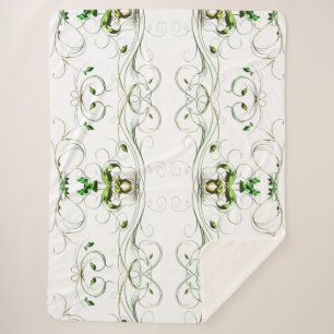 Cobertor Sherpa Vinhas Verde Amarelas