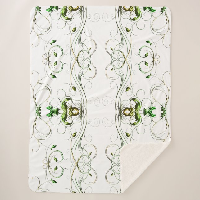 Cobertor Sherpa Vinhas Verde Amarelas (Frente)