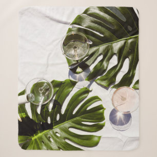 Cobertor Sherpa Vinho branco sobre óculos