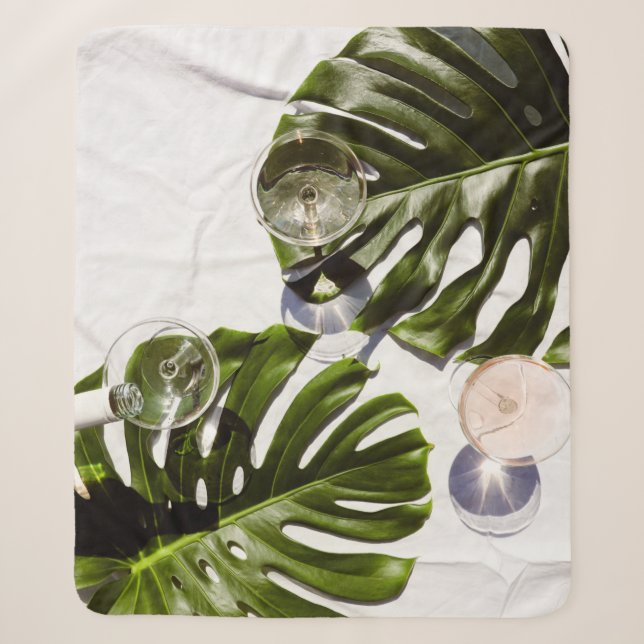 Cobertor Sherpa Vinho branco sobre óculos (Frente)