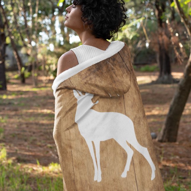 Cobertor Sherpa Vintaga Beauty Wood & Deer (Criador carregado)