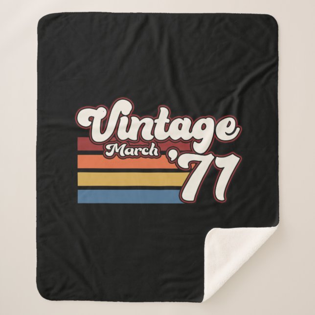Cobertor Sherpa Vintage 1971 50th Birthday March (Frente)