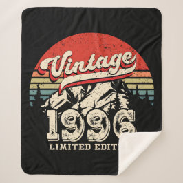 Cobertor Sherpa Vintage 1996 Birthday Retro 30th Outdoorsy Gift