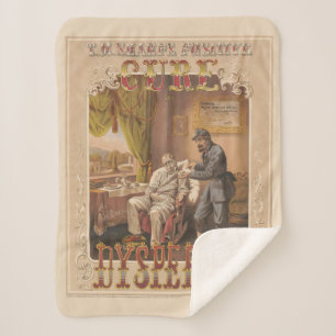 Cobertor Sherpa Vintage Ad T.M. Sharp Positive Cure Para Dispepsia
