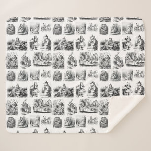 Cobertor Sherpa Vintage Alice's Adventures in Wonderland Pattern