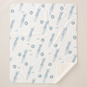 Cobertor Sherpa Vintage Artística Snychro Nadando Equipe Padrão