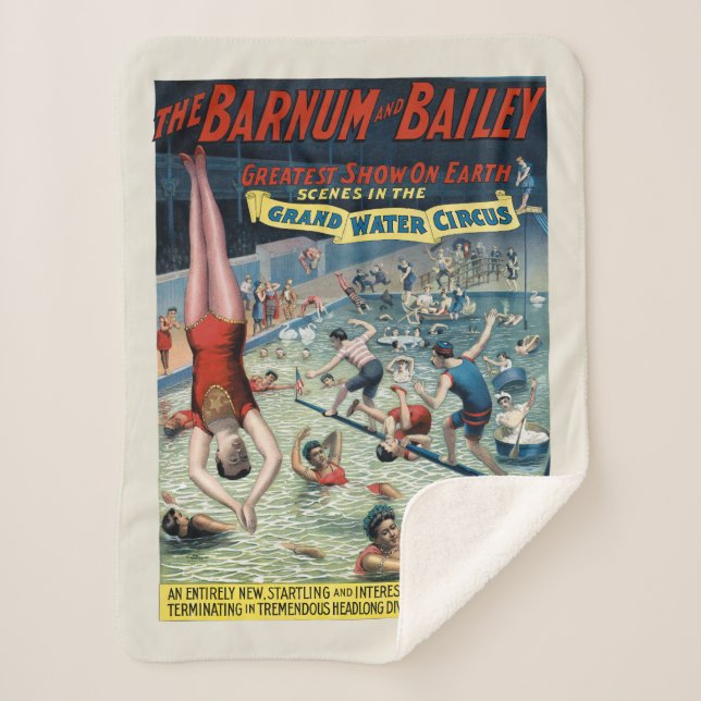 Cobertor Sherpa Vintage Barnum & Bailey Circus Poster (Frente)
