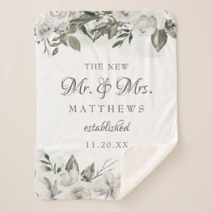 Cobertor Sherpa Vintage Cherish Rosa O Novo Sr. & Sra. Newlyweds