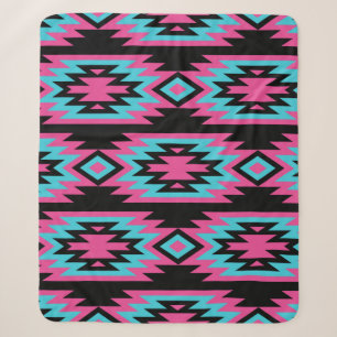 Cobertor Sherpa vintage com um padrão étnico decorativo perfeito