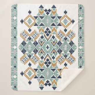 Cobertor Sherpa vintage com um padrão étnico decorativo perfeito.