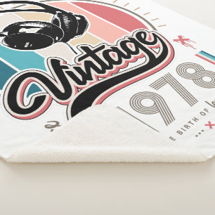 Cobertor Sherpa Vintage desde fones de ouvido de 1978