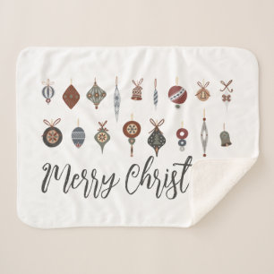 Cobertor Sherpa Vintage Felry Christmas Ornaments