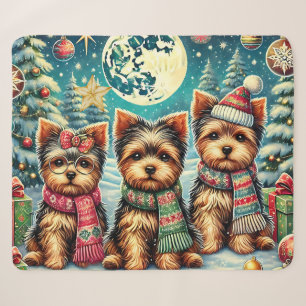 Cobertor Sherpa Vintage Felry Natal Terrier Yorskhire Yorkie