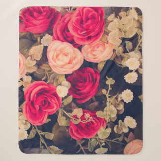 Cobertor Sherpa Vintage Fllowersflower, vintage, floral, mãe, da