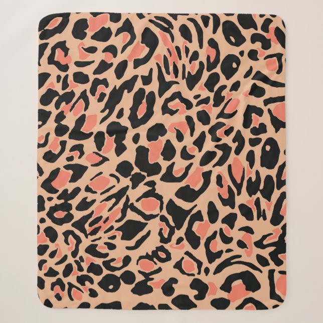 Cobertor Sherpa Vintage Leopard Pattern Design (Frente)