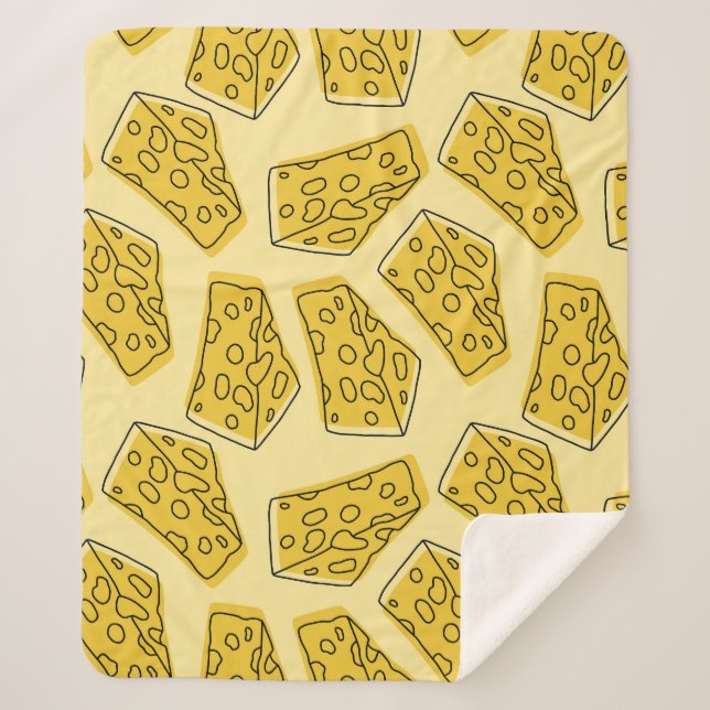 Cobertor Sherpa Vintage Queijo Amarelo Fundo Invisível (Frente)