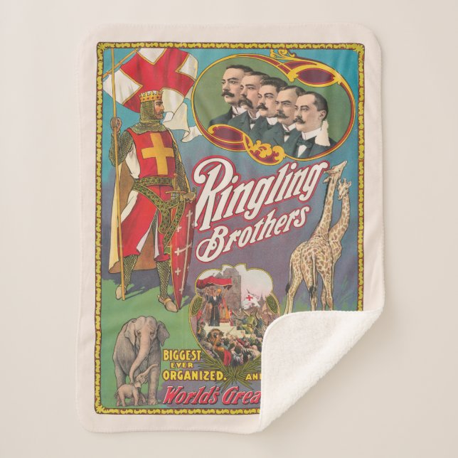Cobertor Sherpa Vintage Ringling Brothers Circus Poster (Frente)