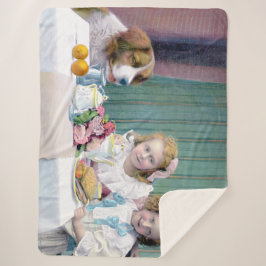 Cobertor Sherpa Vintage Tea Party